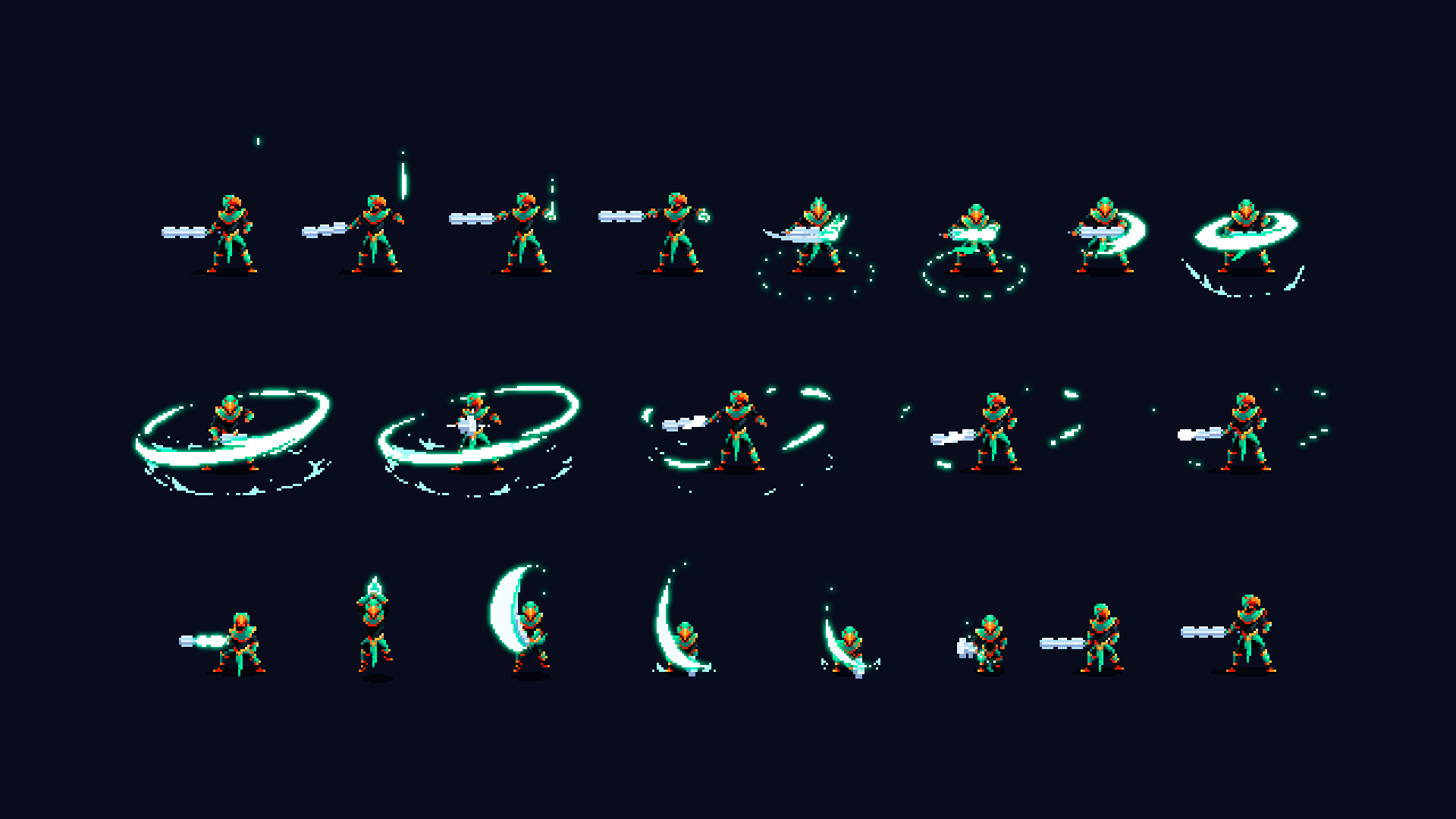 Jade Order - Hero pixel art sprites